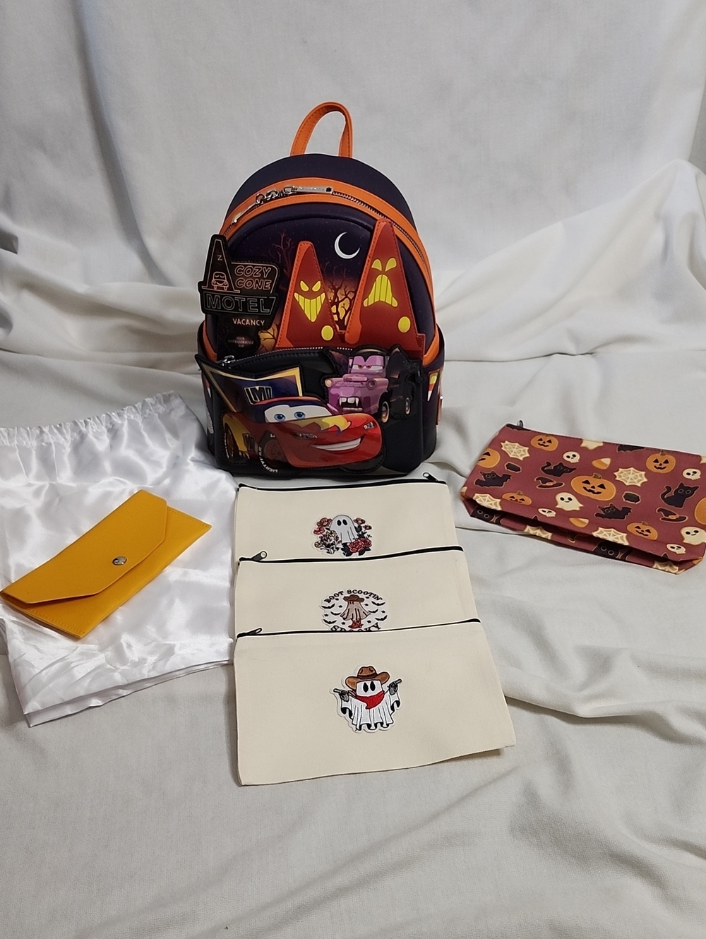 Loungefly Pixar Cars Halloween Costumes Glow-in-the-Dark Backpack w/ Pouches